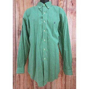 Ralph Lauren Green Gingham Classic Fit Button-Down Shirt Large